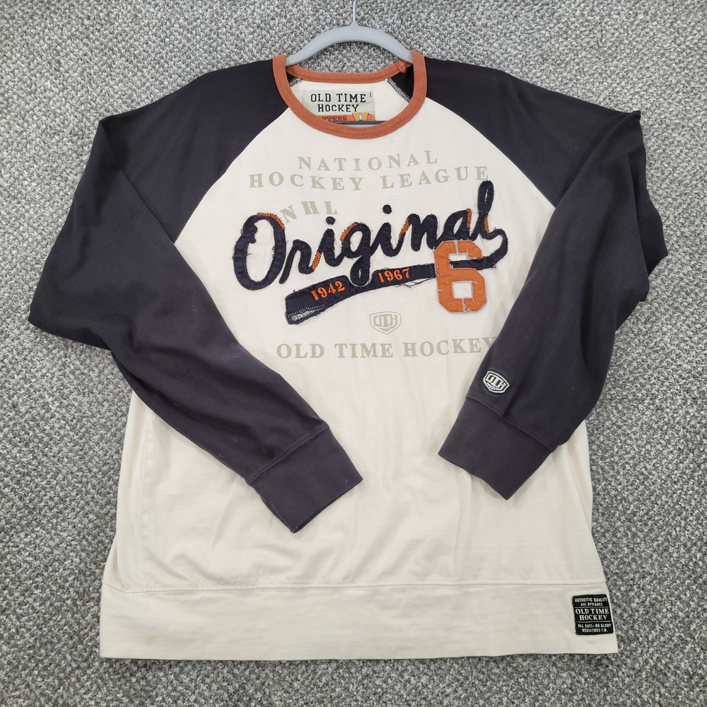 Old Time Hockey NHL Original Six Raglan Shirt Mens Large Rafters Collection L/S